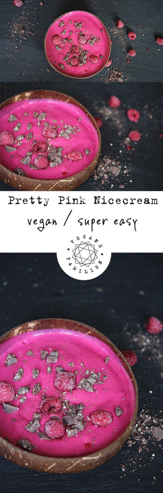 Pretty Pink Himbeereis Nicecream vegan